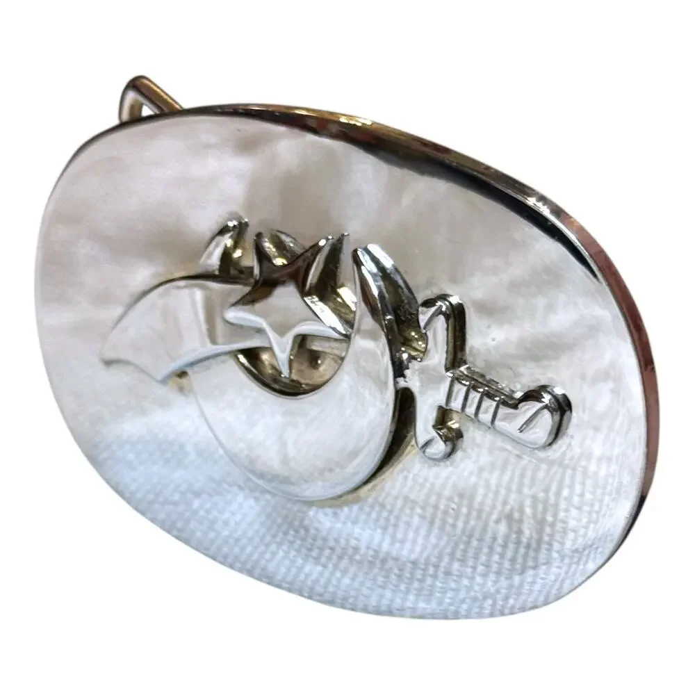 Vintage Moslah Shrine Silver Tone Belt Buckle Shriners International